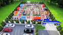 design outdoor food court layouts with 2d plans and 3d renders