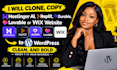 clone, copy hostinger ai, replit, durable, lovable or wix website to wordpress
