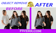 do object remove, unwanted object, person remove from photo