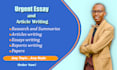 write urgent essays and well researched articles on any topic