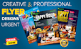 design urgent flyer, leaflet and booklet