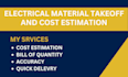 provide electrical material takeoff and cost estimation