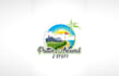looking fun mountain beach theme mini golf logo