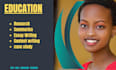 write education essays, research and article case studies, and projects