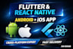 develop flutter and react native mobile apps for android and ios