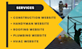 build construction, handyman, roofing, or plumbing website