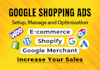 setup and fix merchant center and google shopping ads campaign