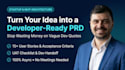 write a developer ready mvp technical prd and user stories