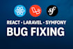 fix PHP, laravel, and react bugs for your web app fast