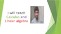 teach calculus and linear algebra
