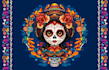 do custom sugar skull logo, día de los muertos art, skull illustration