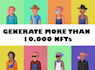 generate 10k to 20k nfts art collection with metadata