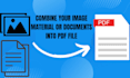 combine image material or documents into PDF file
