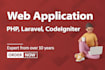 full stack PHP laravel developer web application using PHP, laravel, codeigniter