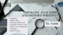do coding, thematic analysis, and report writing