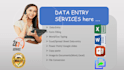 excel data entry, google forms, copypaste, admin assistant, and form filling