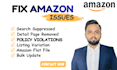 fix amazon listing issues, listing errors, variation listing, search suppressed