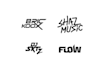 design music dj studio record or band text based logo