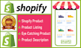 do shopify product listing with eye catching product description