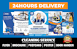 do cleaning service flyer, brochure, postcard or door hanger in just 12 hours