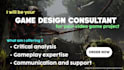 be your game design consultant