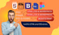 convert PSD to HTML, CSS, figma to bootstrap and wordpress