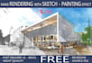 provide exterior, interior 3d rendering with sketch effect