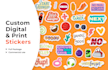design typography stickers, custom planner stickers for etsy