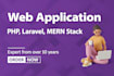 mern stack web developer, PHP developer web app development laravel, react, node