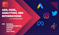 add and fix pixels and SEO for google meta twitter and more