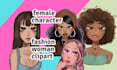 draw a female character, girl woman fashion clipart