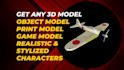 do 3d character and object models for games and print