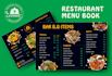 do customized eye catching professional menu book design for restaurants