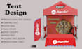 design custom tent, canopy tent, flag and table cover