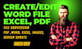 create, design, edit and format microsoft word and excel documents