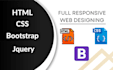 design and develop a responsive website using HTML, CSS, bootstrap