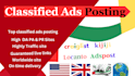 post classified ads in USA, UK,   top classified ads posting website get lead