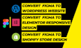 convert figma to wordpress or figma to shopify store design