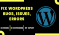 fix wordpress errors, issues, warnings and wordpress bug fixing