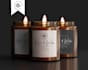 design minimal candle logo and candle label asap