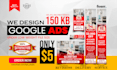 design awesome website banners, banner ads, google ads
