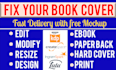fix, edit, modify, redesign, resize rejected book cover for KDP, ingram spark