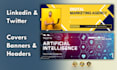 do linkedin, twitter cover, banner and header