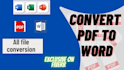 Convert your all type of file pdf file to word, excel,power point by