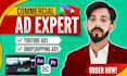 create high converting youtube video ads for dropshipping and commercial