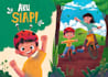 create childrenbook illustration with cute and coloful style