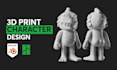 sculpt toy design stl model and 3d character figurine for 3d printing