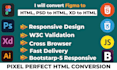 convert psd to html, xd to html, figma to html css bootstrap