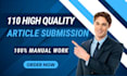 do 110 unique article submission backlinks