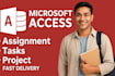 develop microsoft access database, assignments and projects